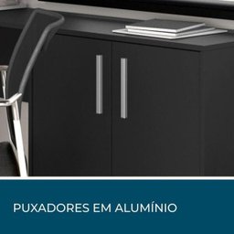 Mesa de Canto Escrivaninha em L Notavel com 2 Gavetas 3 Portas para Escritório Preto Nt 2005 - 4