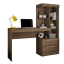 Ver imagem 1 de Escrivaninha com Estante Office com 2 Gavetas 6 Prateleiras para Escritório Nogal Trend