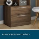 Ver imagem 4 de Escrivaninha com Estante Office com 2 Gavetas 6 Prateleiras para Escritório Nogal Trend