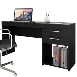Escrivaninha Notavel com 2 Gavetas Ideal para Escritório Preto - 2