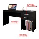 Ver imagem 5 de Escrivaninha Office 2 Gavetas para Escritório Home Office Preto - Notável Móveis