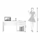 Ver imagem 6 de Escrivaninha Office 2 Gavetas para Escritório Home Office Preto - Notável Móveis