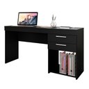 Ver imagem 3 de Escrivaninha Office 2 Gavetas para Escritório Home Office Preto - Notável Móveis
