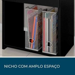 Escrivaninha Notavel com 2 Gavetas Ideal para Escritório Preto - 5