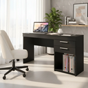 Ver imagem 1 de Escrivaninha Office 121cm com 2 Gavetas Preto - Notável Móveis