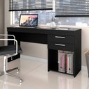 Ver imagem 1 de Escrivaninha Office 2 Gavetas para Escritório Home Office Preto - Notável Móveis