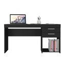 Ver imagem 4 de Escrivaninha Office 2 Gavetas para Escritório Home Office Preto - Notável Móveis