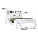 Ver imagem 3 de Cama Casal Invicta com Bau 2 Prateleiras Cor Branco - Santos Andira