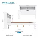 Ver imagem 2 de Cama Casal Invicta com Bau 2 Prateleiras Cor Branco - Santos Andira