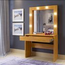 Ver imagem 3 de Penteadeira Camarim Romance com Espelho e LED 103 cm Naturalle - Mavaular