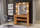 Ver imagem 1 de Penteadeira Camarim Romance com Espelho e LED 103 cm Naturalle - Mavaular