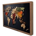 Ver imagem 1 de Quadro Decorativo Mapa Mundo Especiarias em Moldura Caixa Tacolado Moldura Caixa 3cm Madeira com Vid