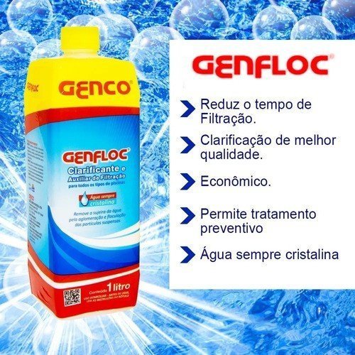 Genfloc 01 lt clarificante e auxiliar de filtração Genco - 3