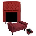 Ver imagem 1 de Kit Cabeceira Geovana + Calçadeira Baú Felix Solteiro 90cm Suede - Ecotec Decor:Vinho