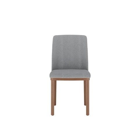Conjunto de 2 Cadeiras de Madeira Maciça Estofada Kalina - Natural C/ Stone Carbono