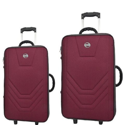 KIT CONJUNTO JOGO 2 MALAS VIAGEM VILLAGE - MÉDIA E GRANDE - Vermelho escuro