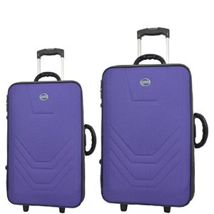 KIT CONJUNTO JOGO 2 MALAS VIAGEM VILLAGE - MÉDIA E GRANDE - Violeta escuro