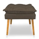 Ver imagem 3 de Kit Poltrona Decorativa e Puff Opala Luxo Linho Marrom Dal Poz Estofados