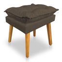 Ver imagem 4 de Kit Poltrona Decorativa e Puff Opala Luxo Linho Marrom Dal Poz Estofados