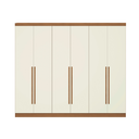Ver imagem 3 de Guarda-roupa 6 Portas com Gavetas Internas:canela/off-white
