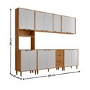 Ver imagem 2 de Armário de Cozinha Completo Luísa 100% MDF 5 Peças 13 Portas 3 Gavetas 260cm Moderna Mobília