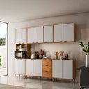 Ver imagem 1 de Armário de Cozinha Completo Luísa 100% MDF 5 Peças 13 Portas 3 Gavetas 260cm Moderna Mobília