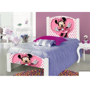Cama Montessoriana Infantil Solteiro Adesivada Minie