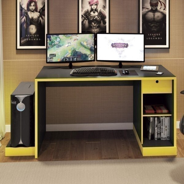 Mesa para Computador Desk Gamer Escrivaninha DRX 3000 Espresso Móveis - 5