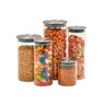 Kit 5 Potes de Vidro com Tampa Inox Hermético Redondo Mantimento - Tud - 1