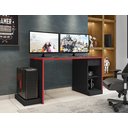 Ver imagem 2 de Mesa Gamer Escrivaninha DRX 3000 1 Gaveta 172cm Espresso Móveis Preto Tx E Vermelho Tx