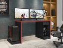 Ver imagem 1 de Mesa Gamer Escrivaninha DRX 3000 1 Gaveta 172cm Espresso Móveis Preto Tx E Vermelho Tx
