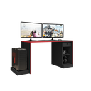 Ver imagem 3 de Mesa Gamer Escrivaninha DRX 3000 1 Gaveta 172cm Espresso Móveis Preto Tx E Vermelho Tx