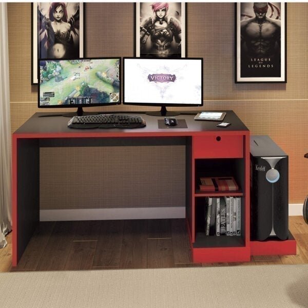 Mesa para Computador Desk Gamer Escrivaninha DRX 3000 Espresso Móveis