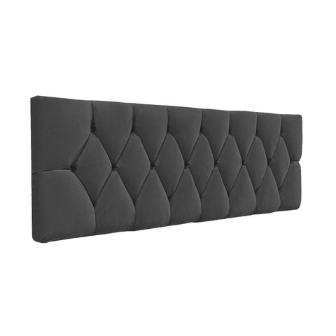 Cabeceira Capitonê Cama Box Estofada Luxo Suede Rbl:queen Painel/cinza