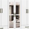 Guarda Roupa Casal Lu 6 Portas 4 Gavetas Com Espelho Branco - 6