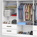 Ver imagem 7 de Guarda Roupa Casal Lu 6 Portas 4 Gavetas Com Espelho Branco