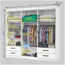 Ver imagem 3 de Guarda Roupa Casal Lu 6 Portas 4 Gavetas Com Espelho Branco