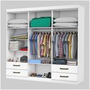 Ver imagem 5 de Guarda Roupa Casal Lu 6 Portas 4 Gavetas Com Espelho Branco