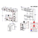 Ver imagem 3 de Cozinha Modulada com Bancada Americana Veneza Multimóveis Mp2208 Preto/dourado