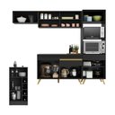 Ver imagem 4 de Cozinha Modulada com Bancada Americana Veneza Multimóveis Mp2208 Preto/dourado