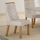 Ver imagem 4 de Kit de 4 Cadeiras para Sala de Jantar Aurora Bege/Cinamomo/Veludo Palha