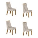 Ver imagem 1 de Kit de 4 Cadeiras para Sala de Jantar Aurora Bege/Cinamomo/Veludo Palha