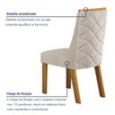 Ver imagem 7 de Kit de 4 Cadeiras para Sala de Jantar Aurora Bege/Cinamomo/Veludo Palha