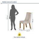 Ver imagem 3 de Kit de 4 Cadeiras para Sala de Jantar Aurora Bege/Cinamomo/Veludo Palha