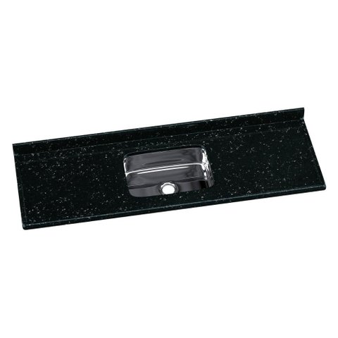 Pia de Cozinha Mármore Sintético 160x55cm com Cuba Aço Inox Multimóveis CR20475 