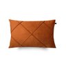 Capa de Almofada Retangular Drapeada Suede Cobre - 1