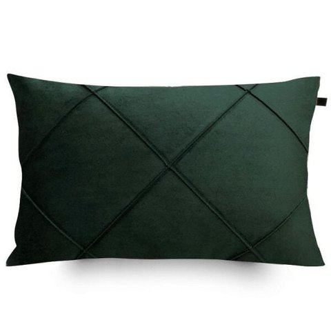Capa de Almofada Retangular Drapeada Veludo Verde