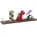 Ver imagem 2 de 4 Prateleiras Suspensa Estilo Industrial Madeira 50cm Fs B:marrom