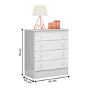 Ver imagem 3 de Guarda Roupa com 3 Portas e Cômoda Hamilton Branco Branco