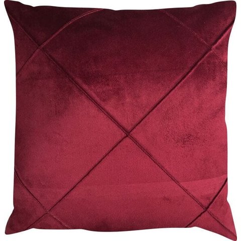 Capa de Almofada Drapeada Veludo Bordo